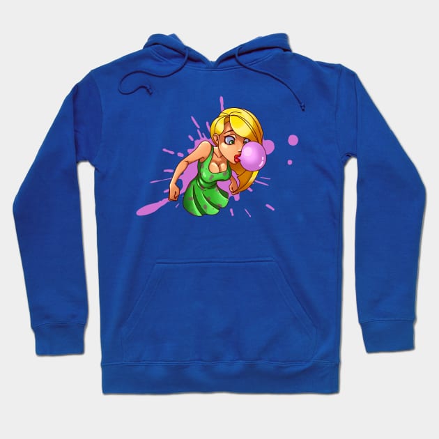 Boom BubbleGum! Crank Girls Hoodie by NewLionStudio